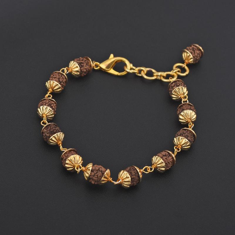 Buy Stylish  Genuine Om With Rudraksha Gold Bracelet Online  Prabhubhakti